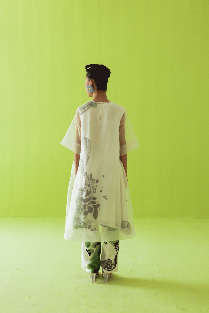 SHEER GREEN KURTA SET - kurta set