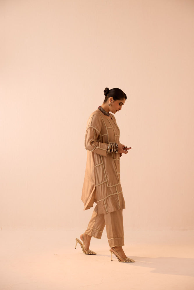 SOFT BEIGE KURTA SET - kurta set