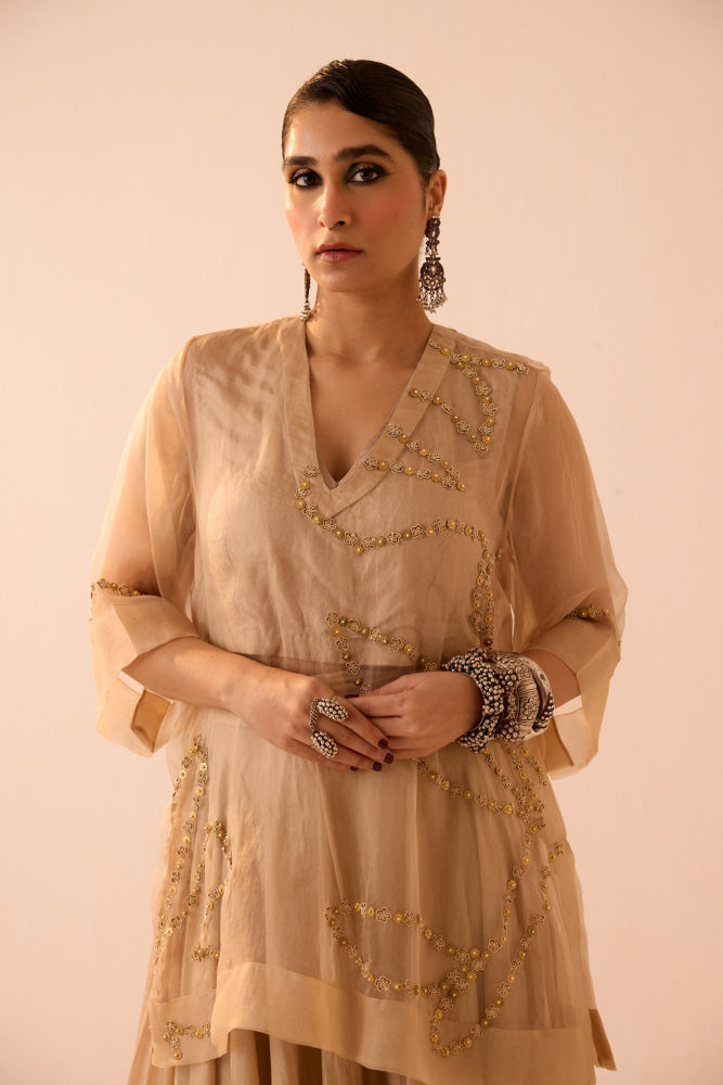SOFT BEIGE SKIRT SET - XS - Lehenga Set