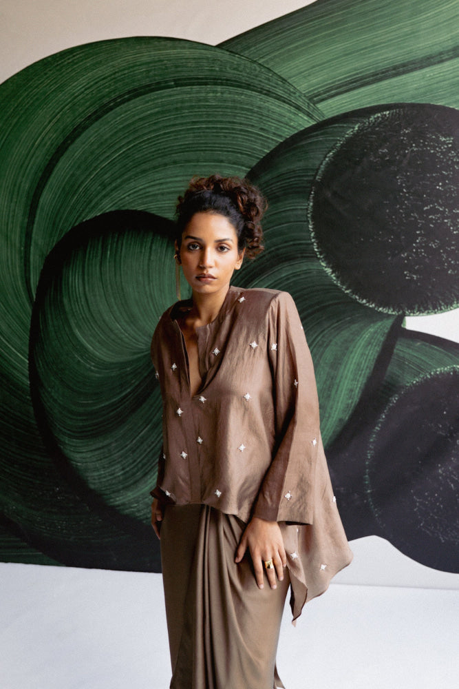 TAUPE SKIRT SET - XS - kurta set