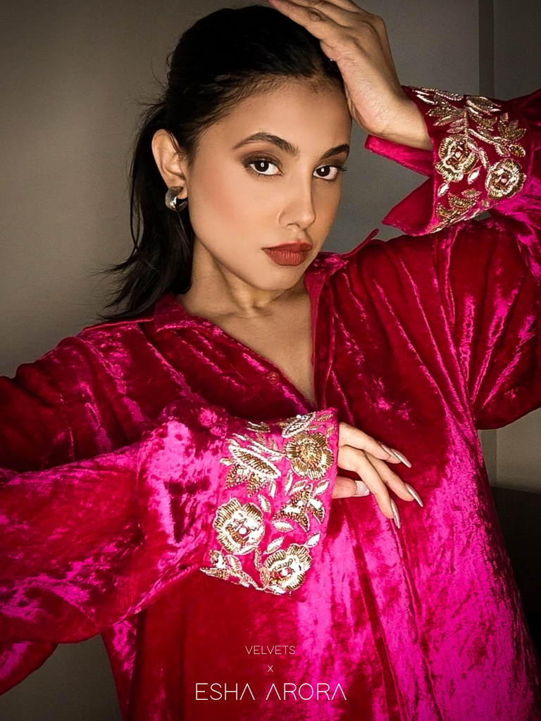 VELVET PINK COORD - coord set