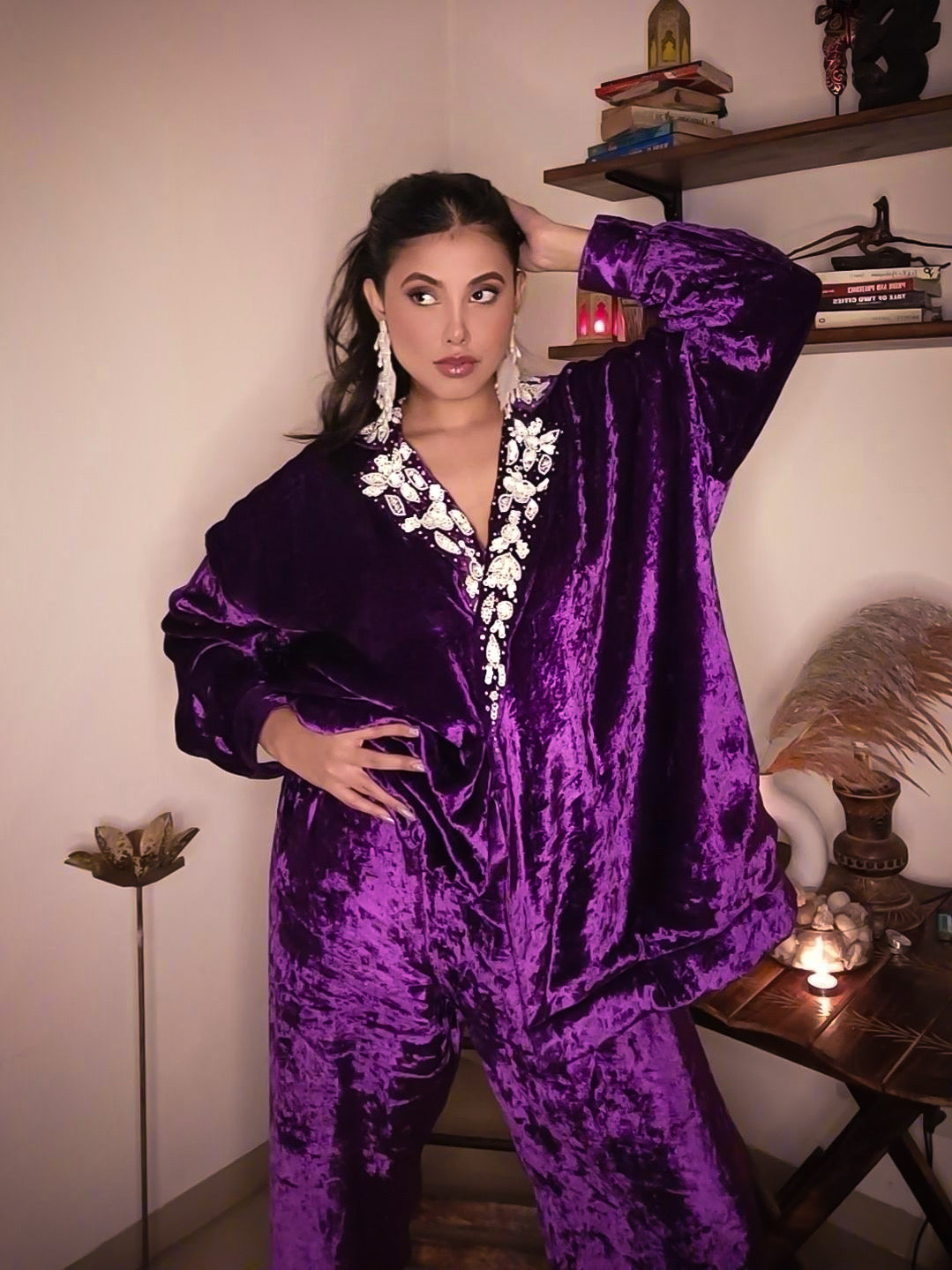 VELVET PURPLE COORD - coord set
