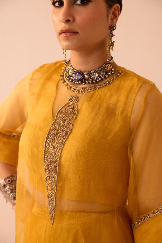 YELLOW OVERLAY COORD - XS - Coord set