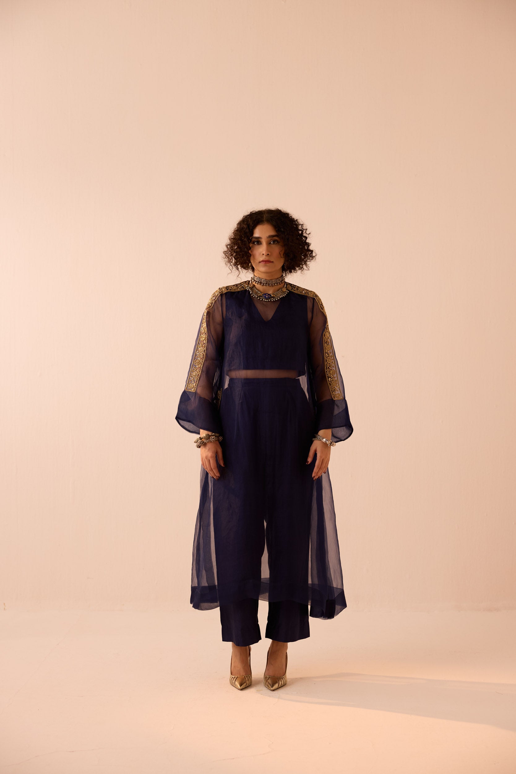 NAVY BLUE OVERLAY COORD