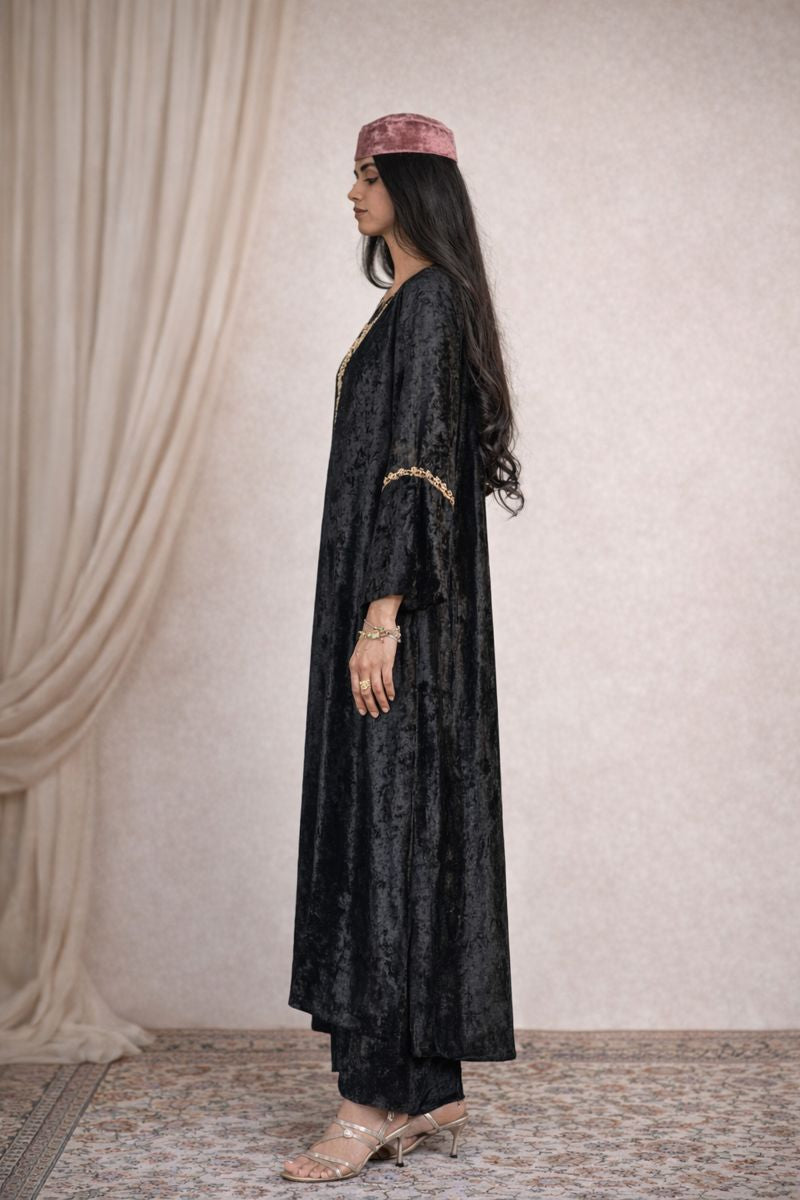 BLACK KAFTAN COORD