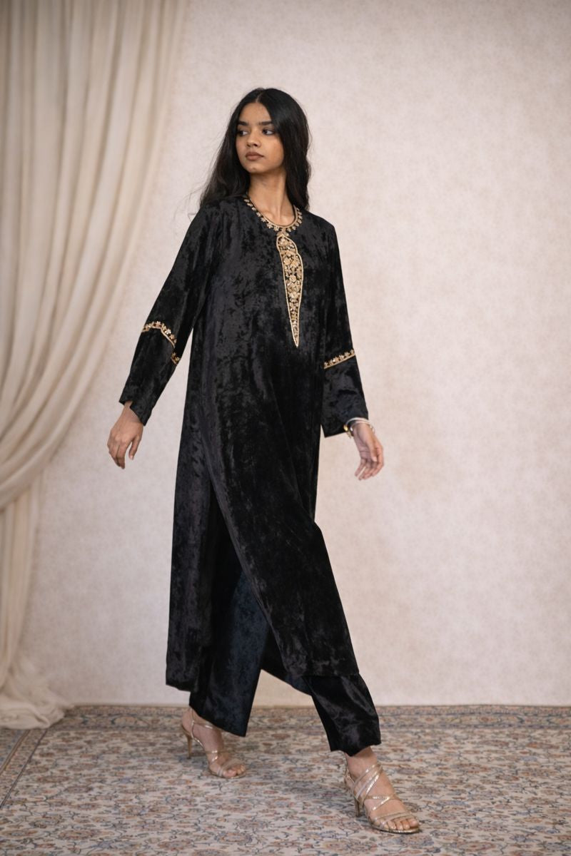 BLACK KAFTAN COORD