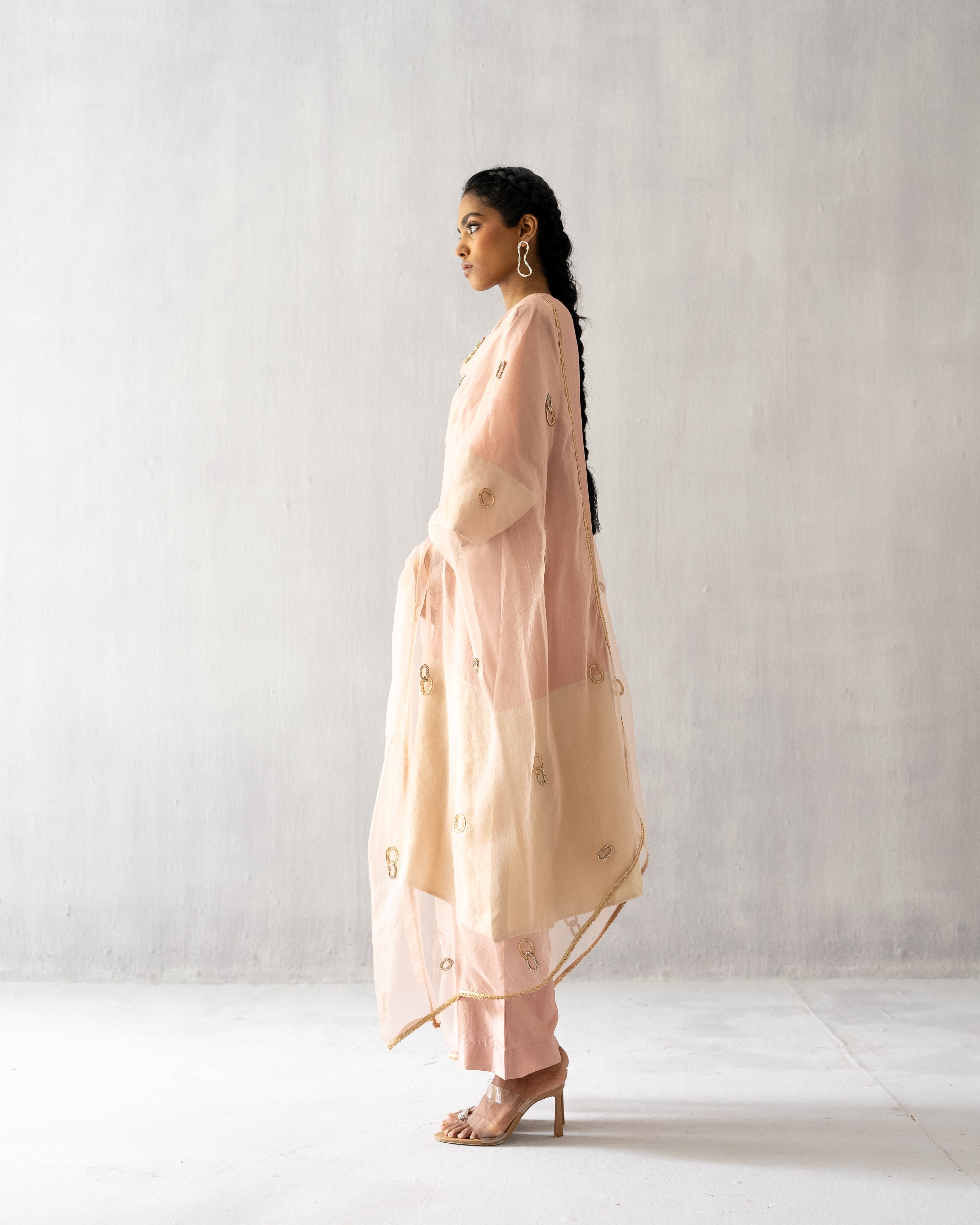 Pink A line tissue suit