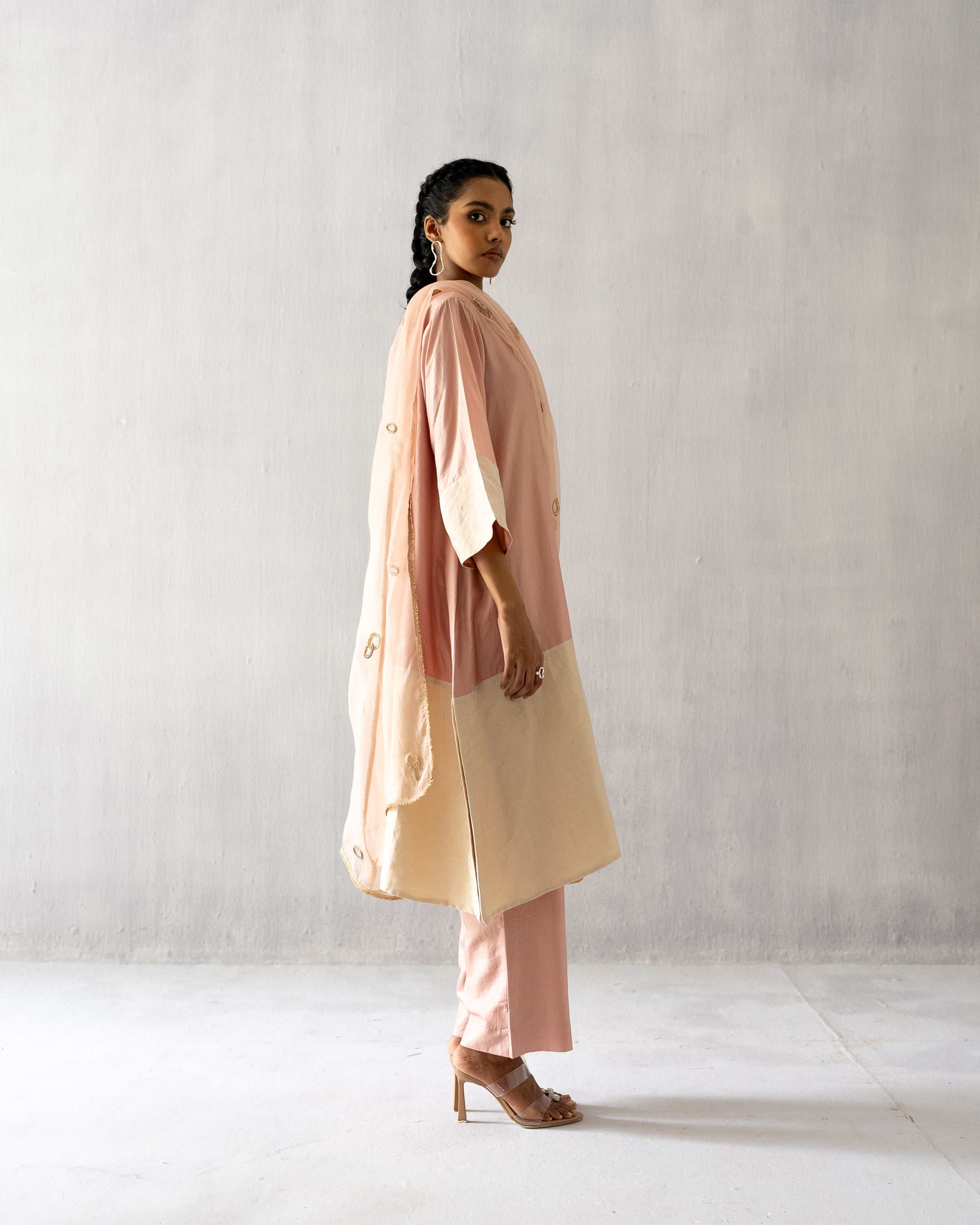 Pink A line tissue suit