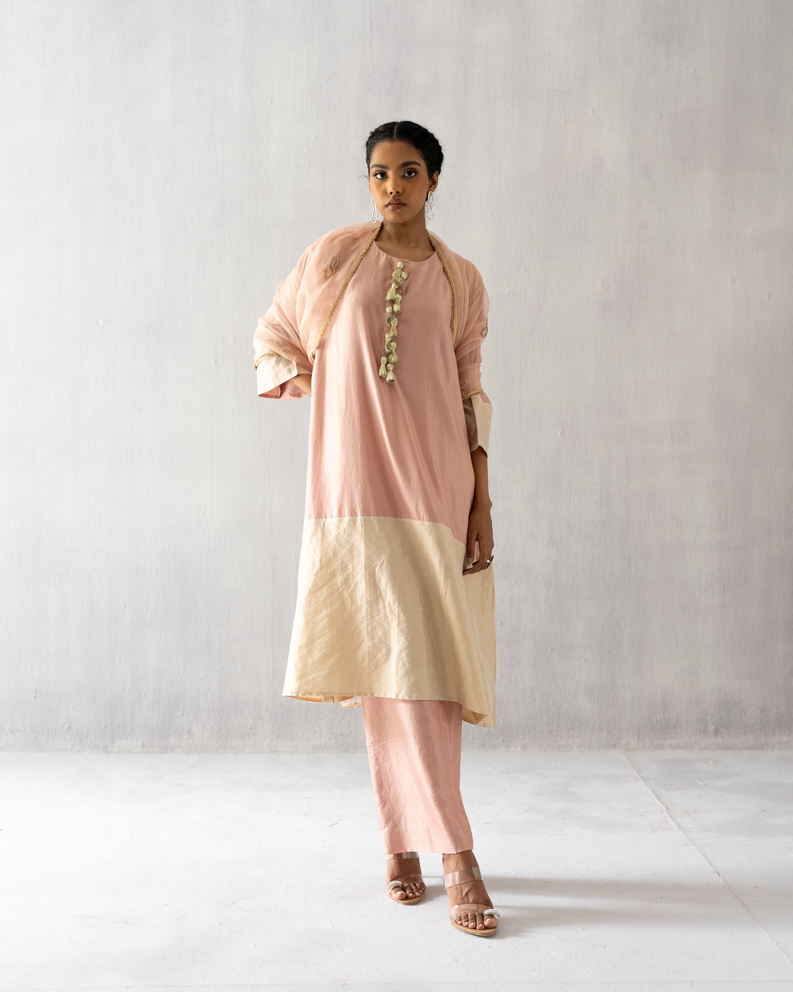 Pink A line tissue suit