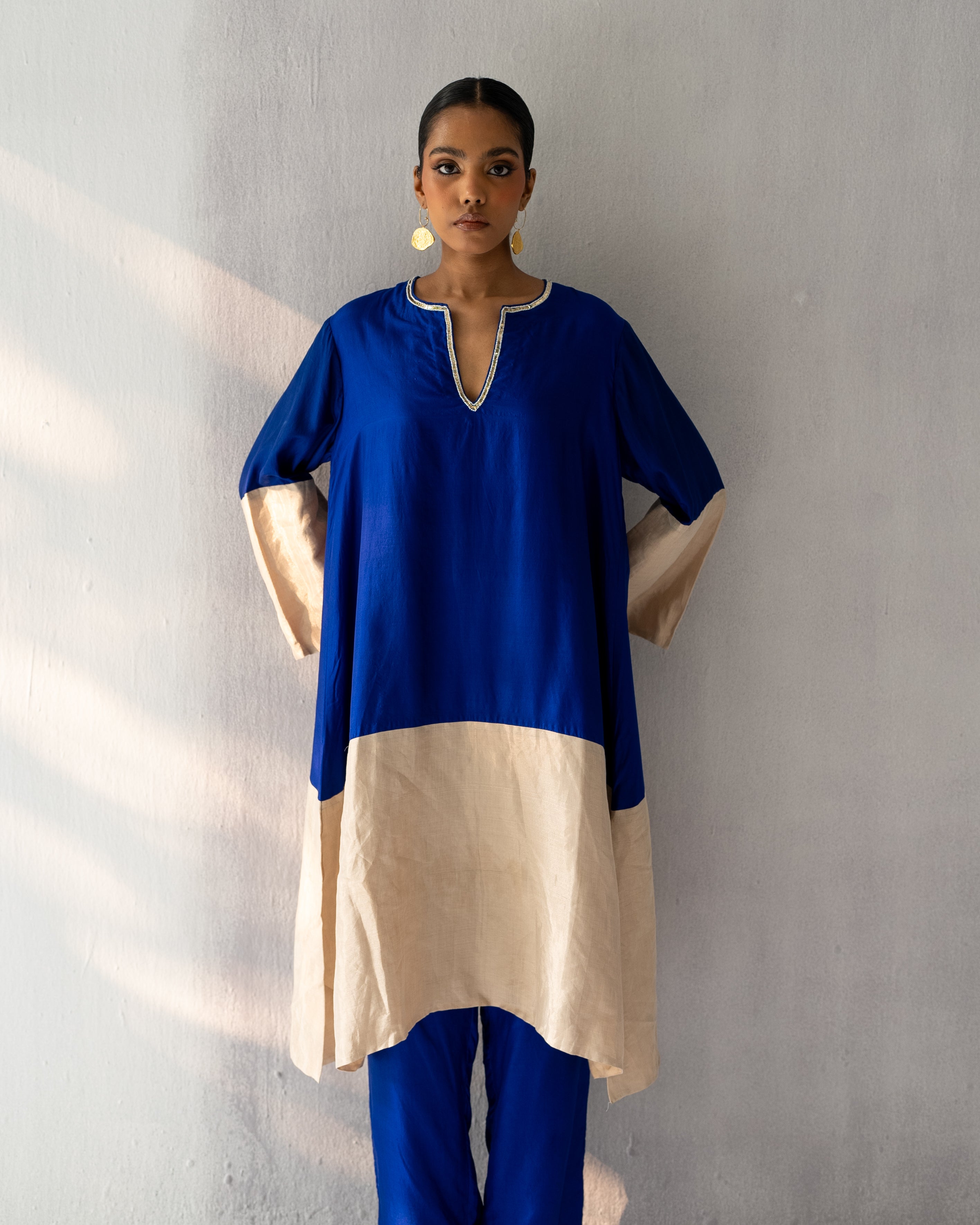 Blue A line tissue suit