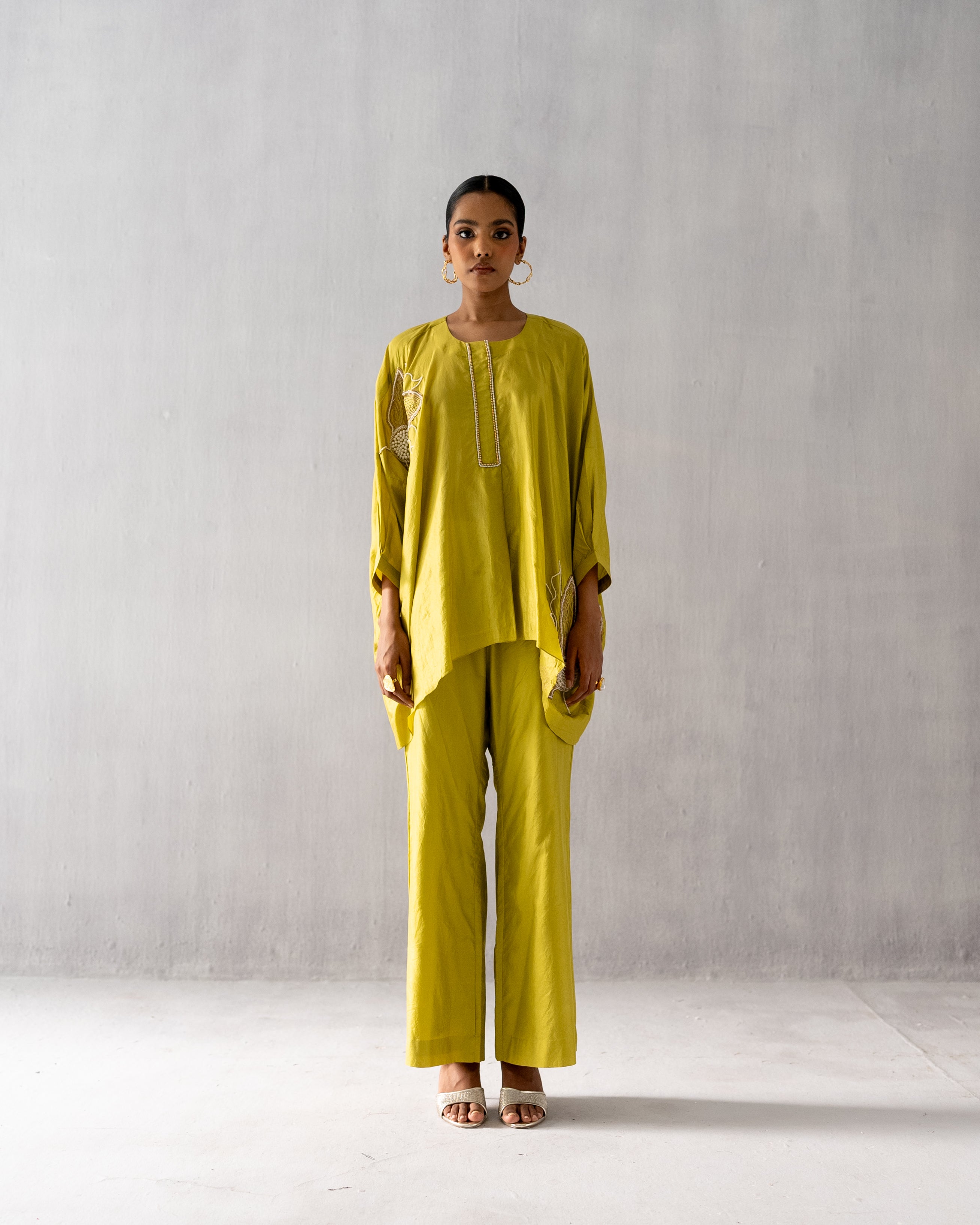 Lime green Kaftan Coord