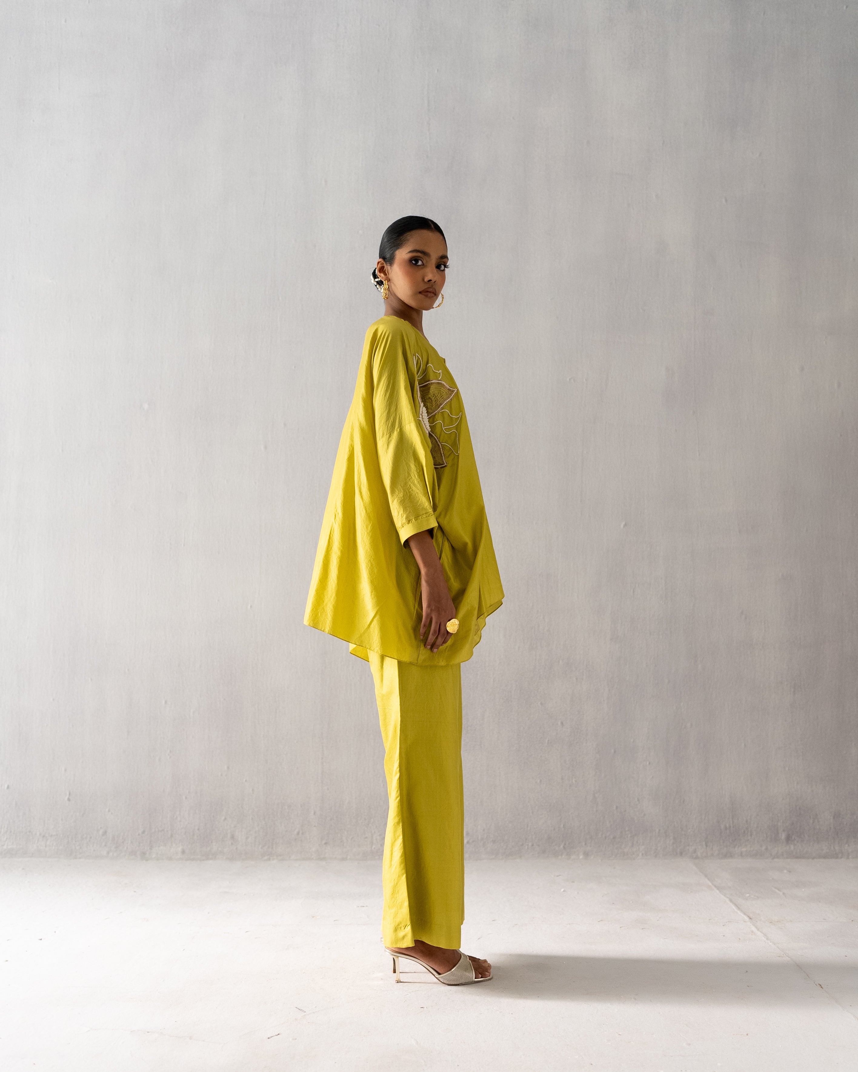 Lime green Kaftan Coord