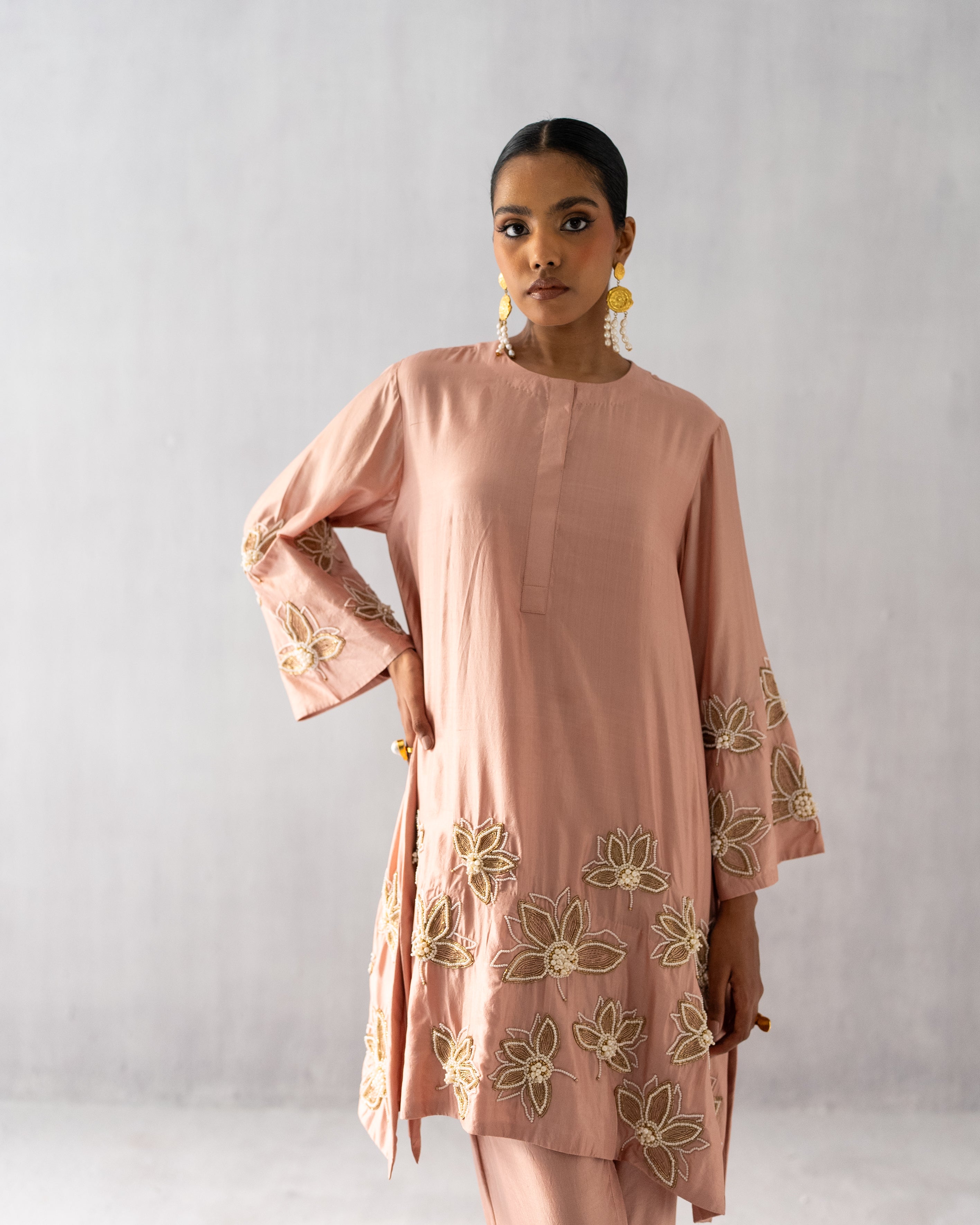 Pink Silk Suit