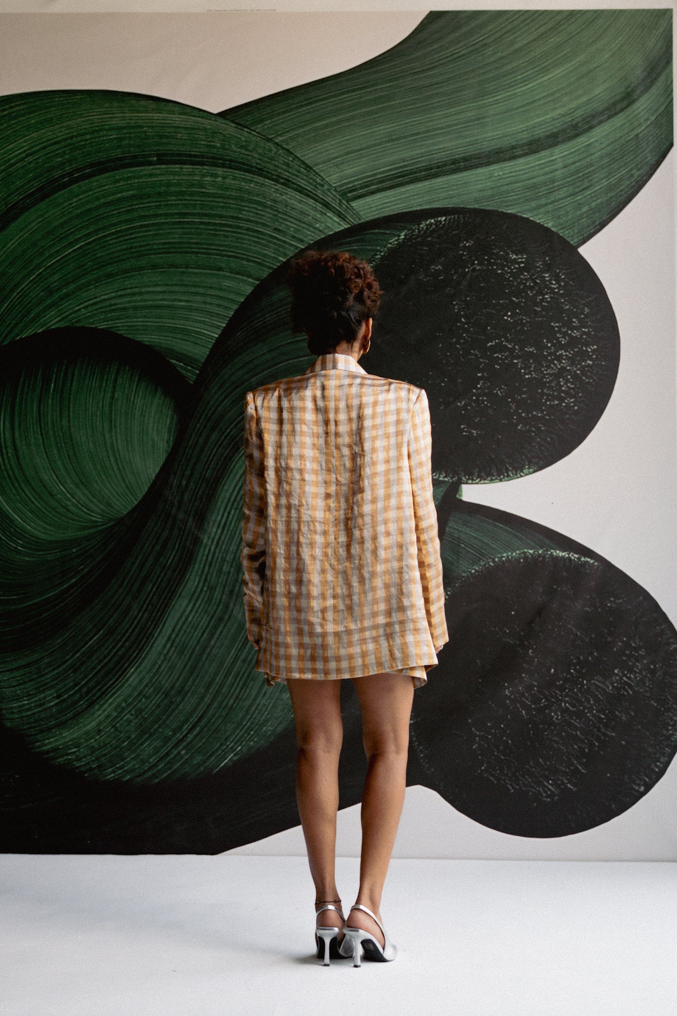 Gold Check Blazer Dress
