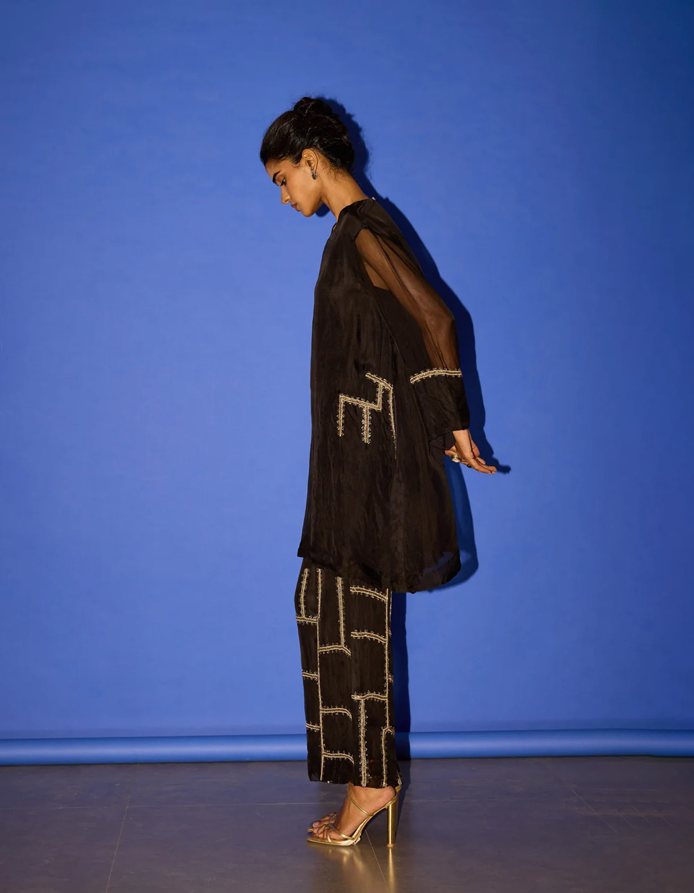 Black A line Coord - Suit
