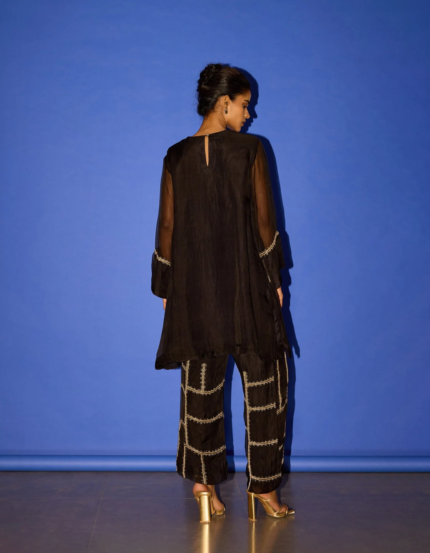 Black A line Coord - Suit