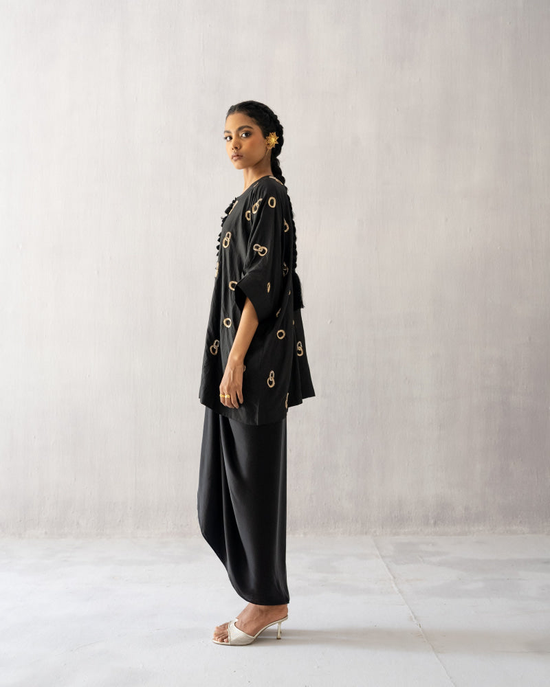 Black Kaftan with skirt - Suit