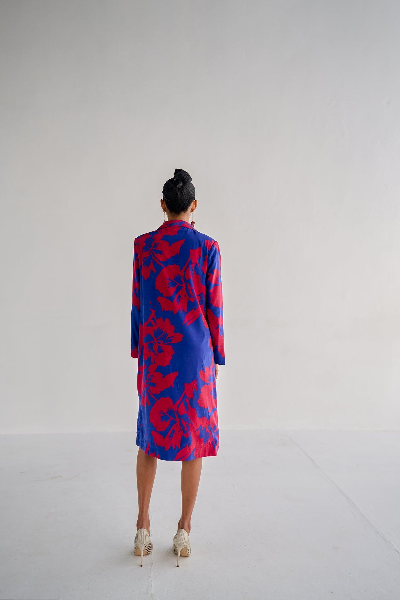 BLUE JACKET DRESS - Esha Arora