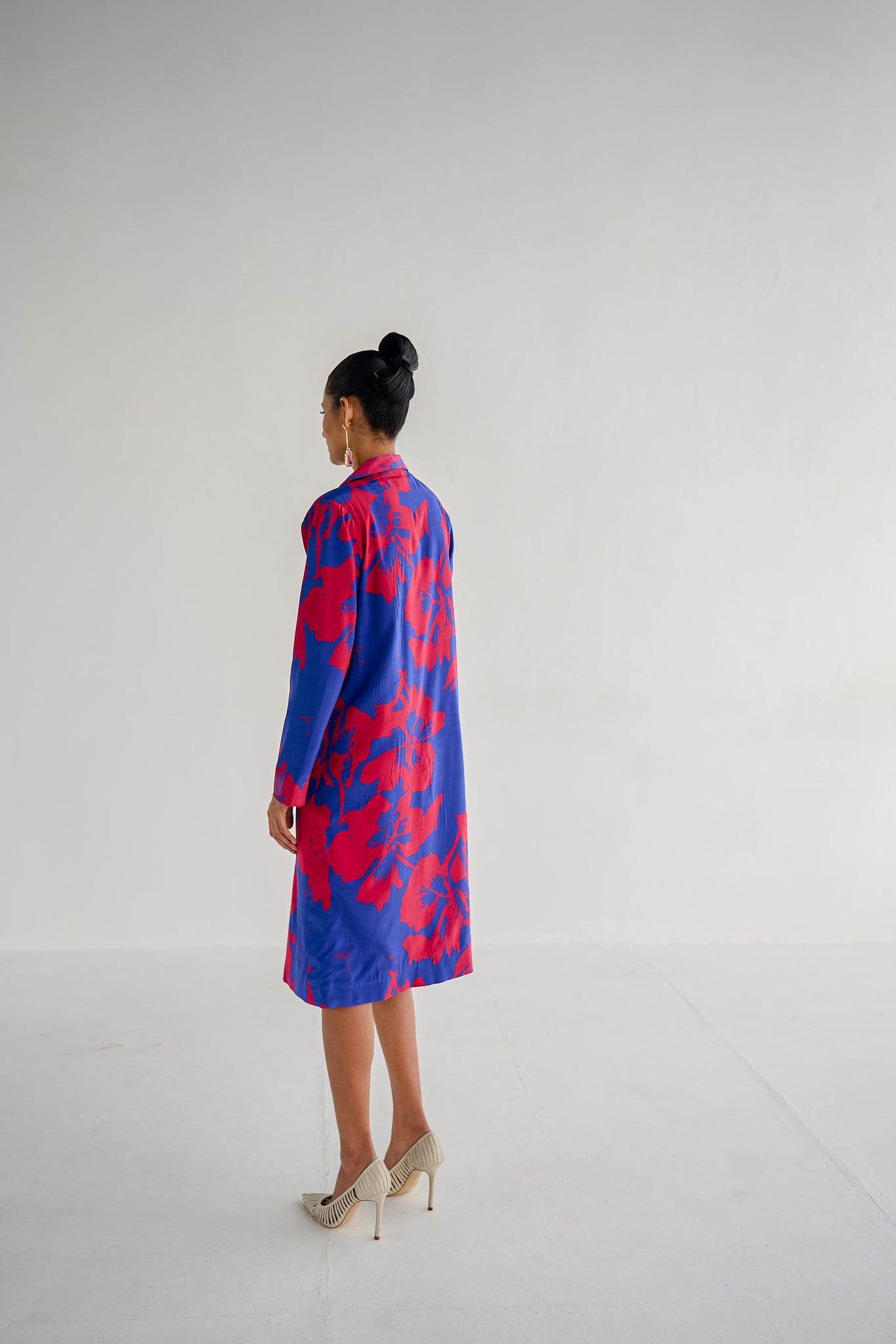 BLUE JACKET DRESS - Esha Arora