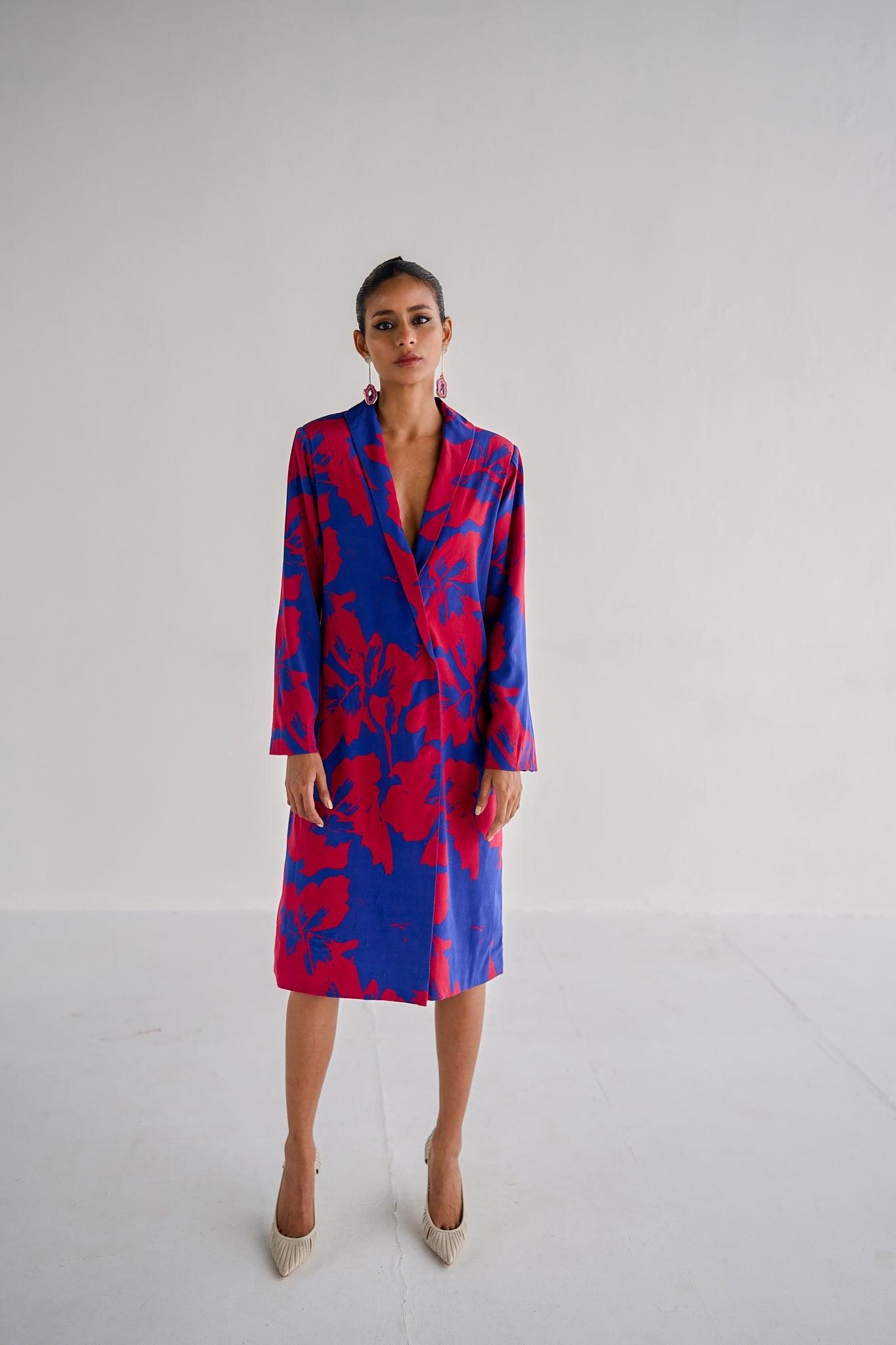 BLUE JACKET DRESS - Esha Arora