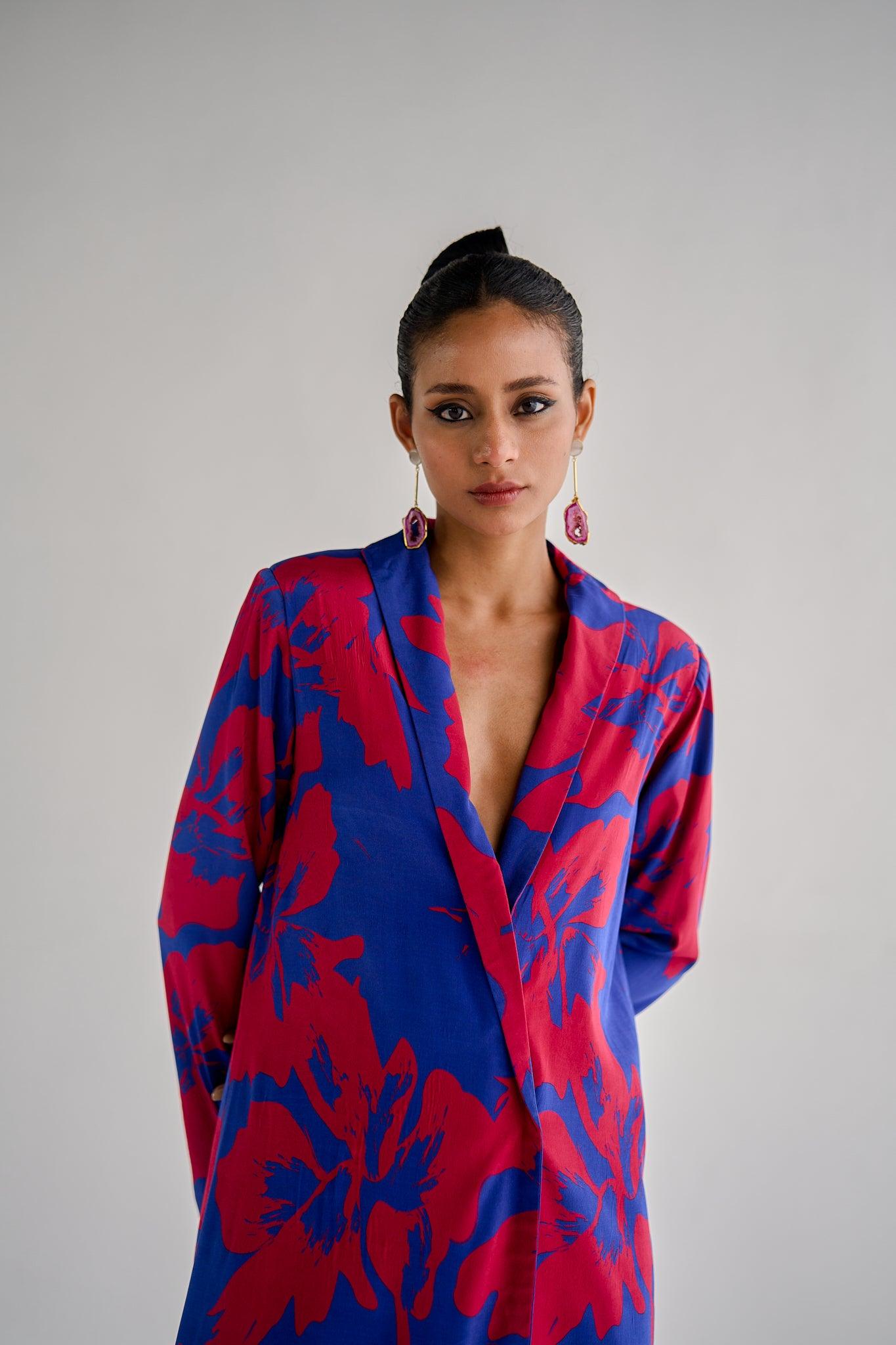 BLUE JACKET DRESS - Esha Arora