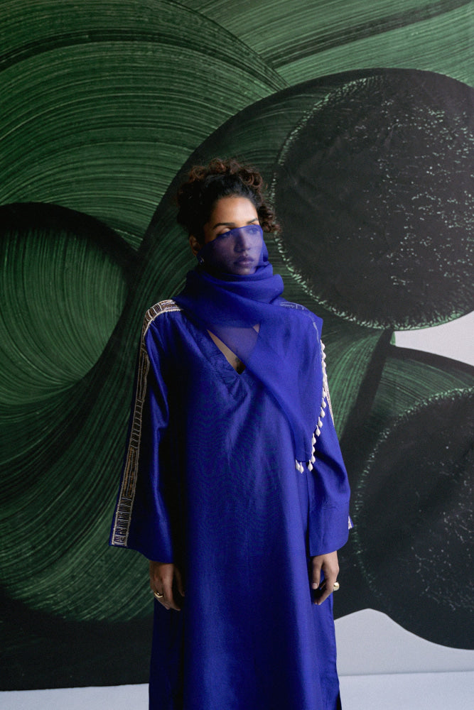 BLUE KAFTAN DRESS - XS - kaftan