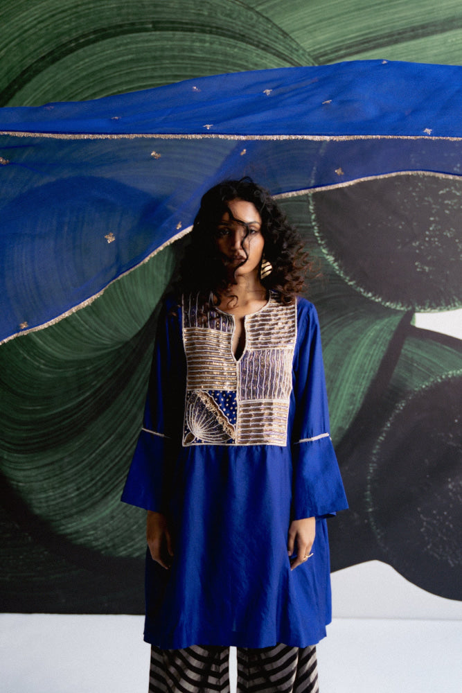 BLUE KURTA SET - XS - kurta set