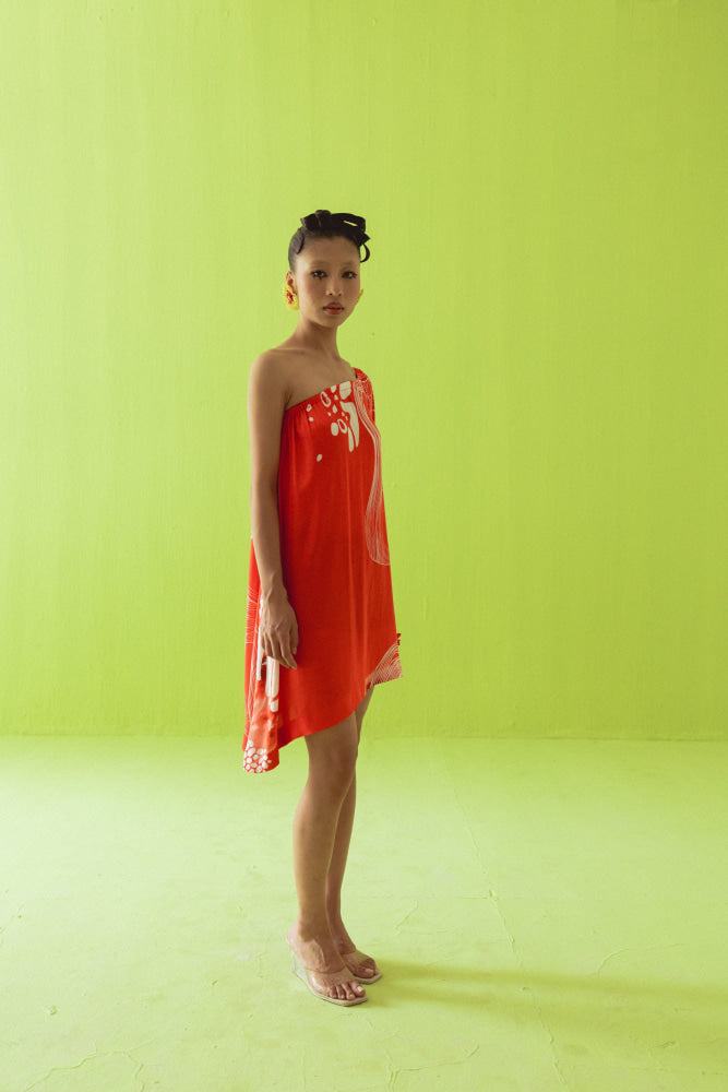 BRIGHT RED DRESS - DRESS