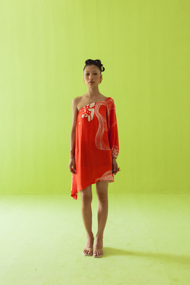 BRIGHT RED DRESS - DRESS