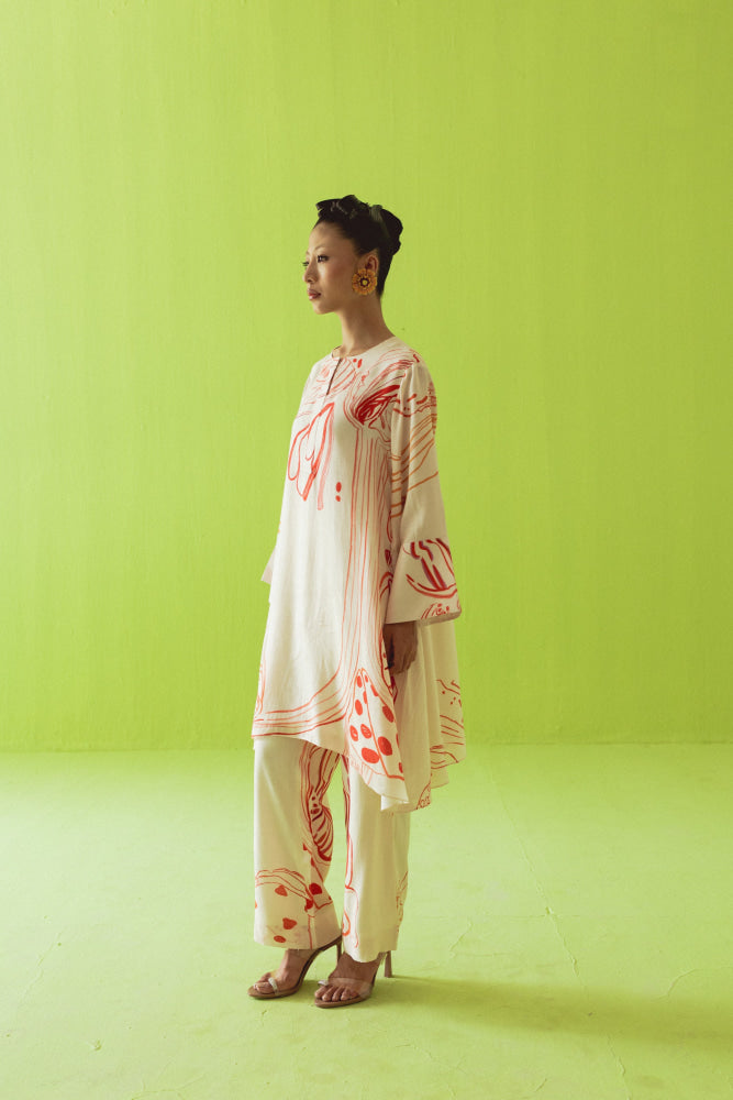 CREAM A LINE COORD - coord set