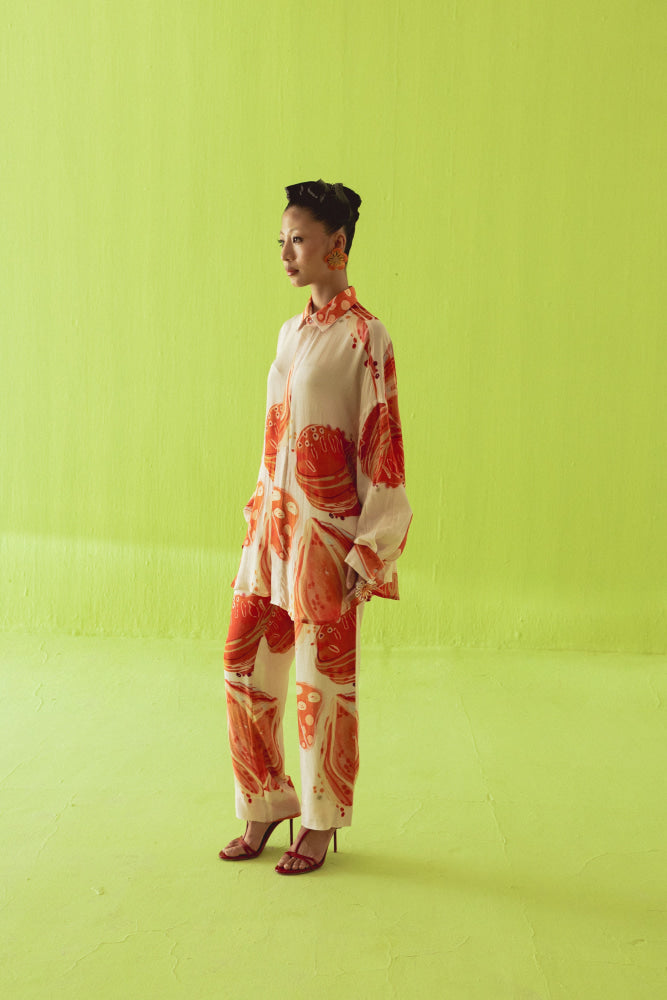 CREAM AND ORANGE COORD SET - coord set