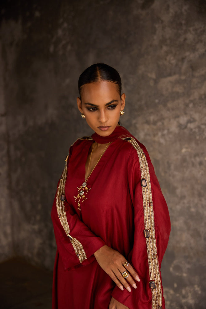 Garnet Kaftan Dress - Clothing