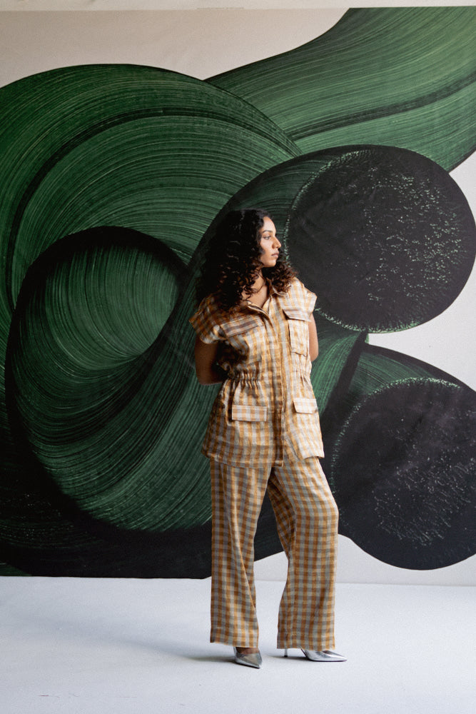 Gold Check Coord Set - coord set