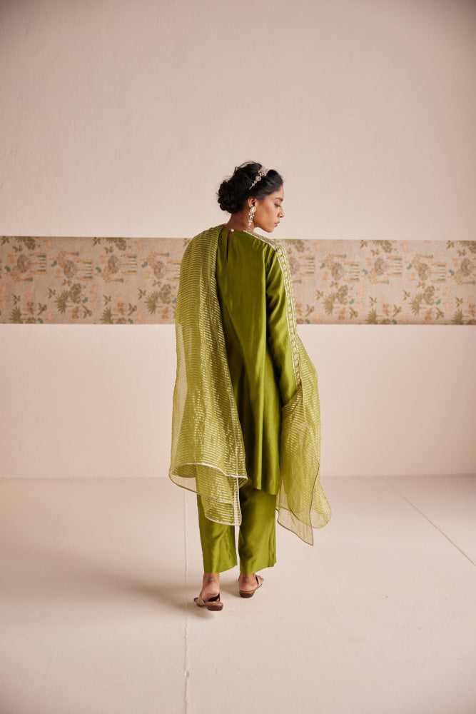 Green A-line suit - Suit