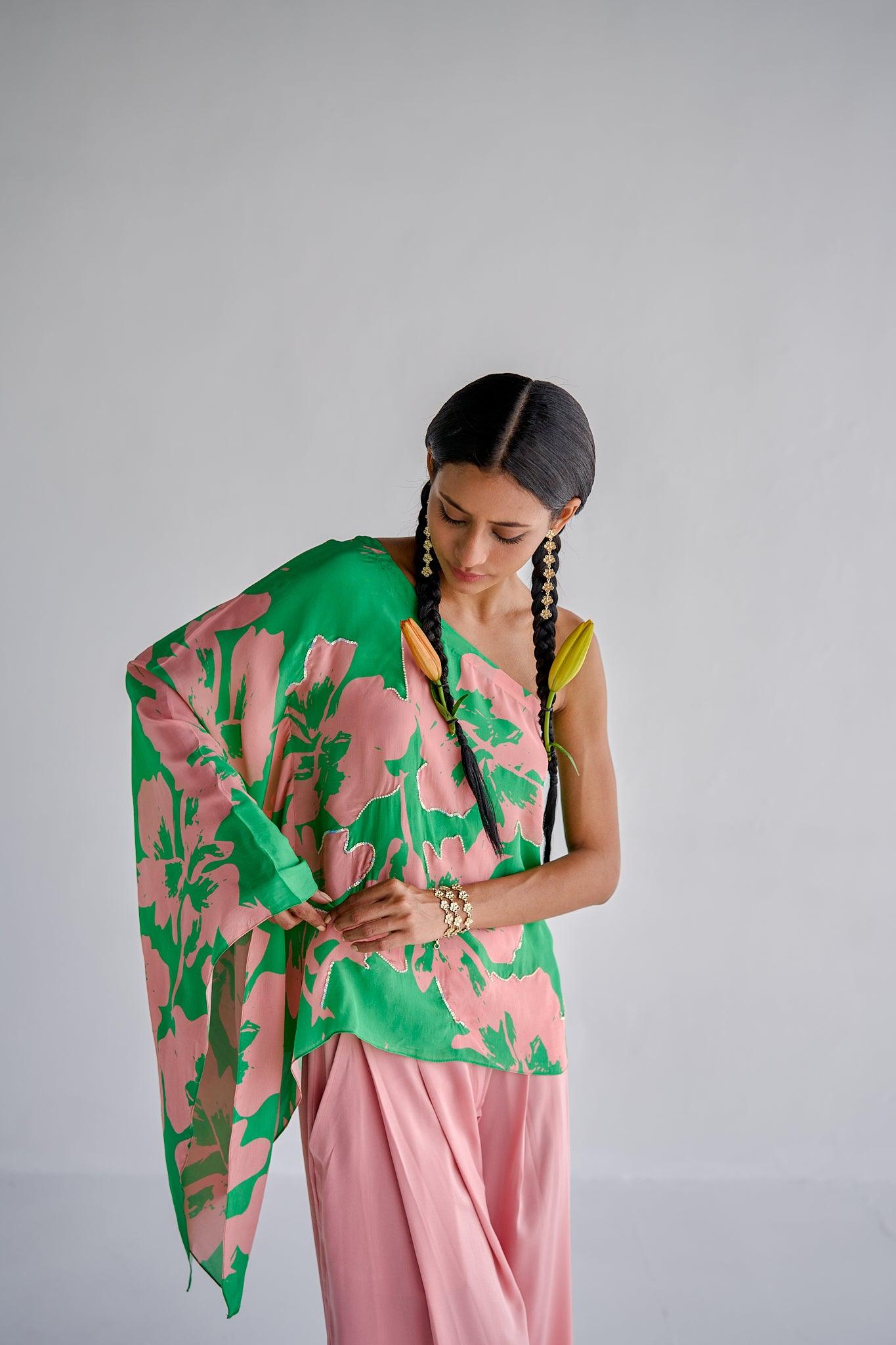GREEN CAPE PANTS - Esha Arora