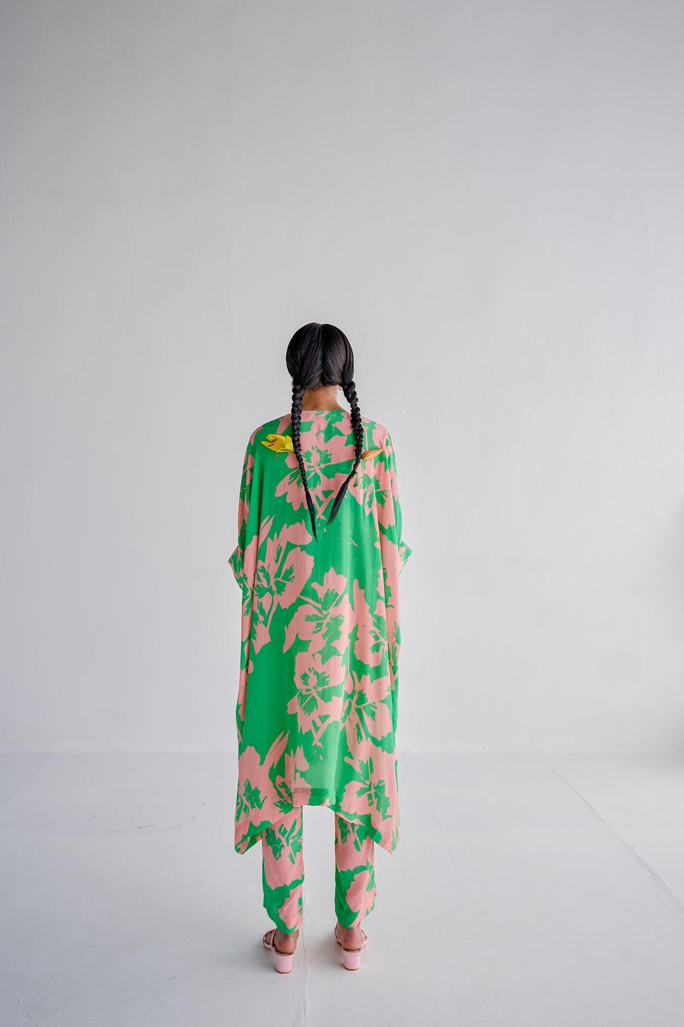 GREEN OVERSIZED COORD SET - Esha Arora