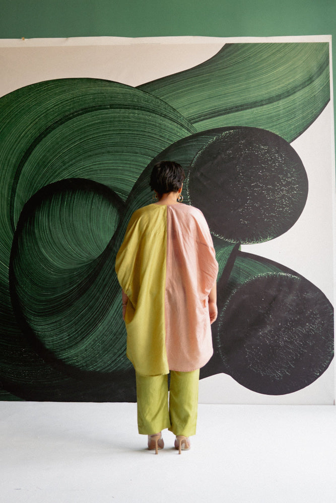 HALF AND HALF KAFTAN SET - coord set