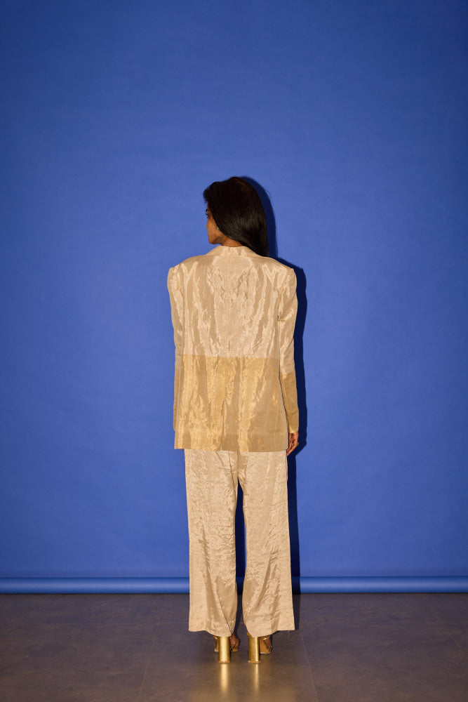 Half Gold Silver Blazer Set - blazer set