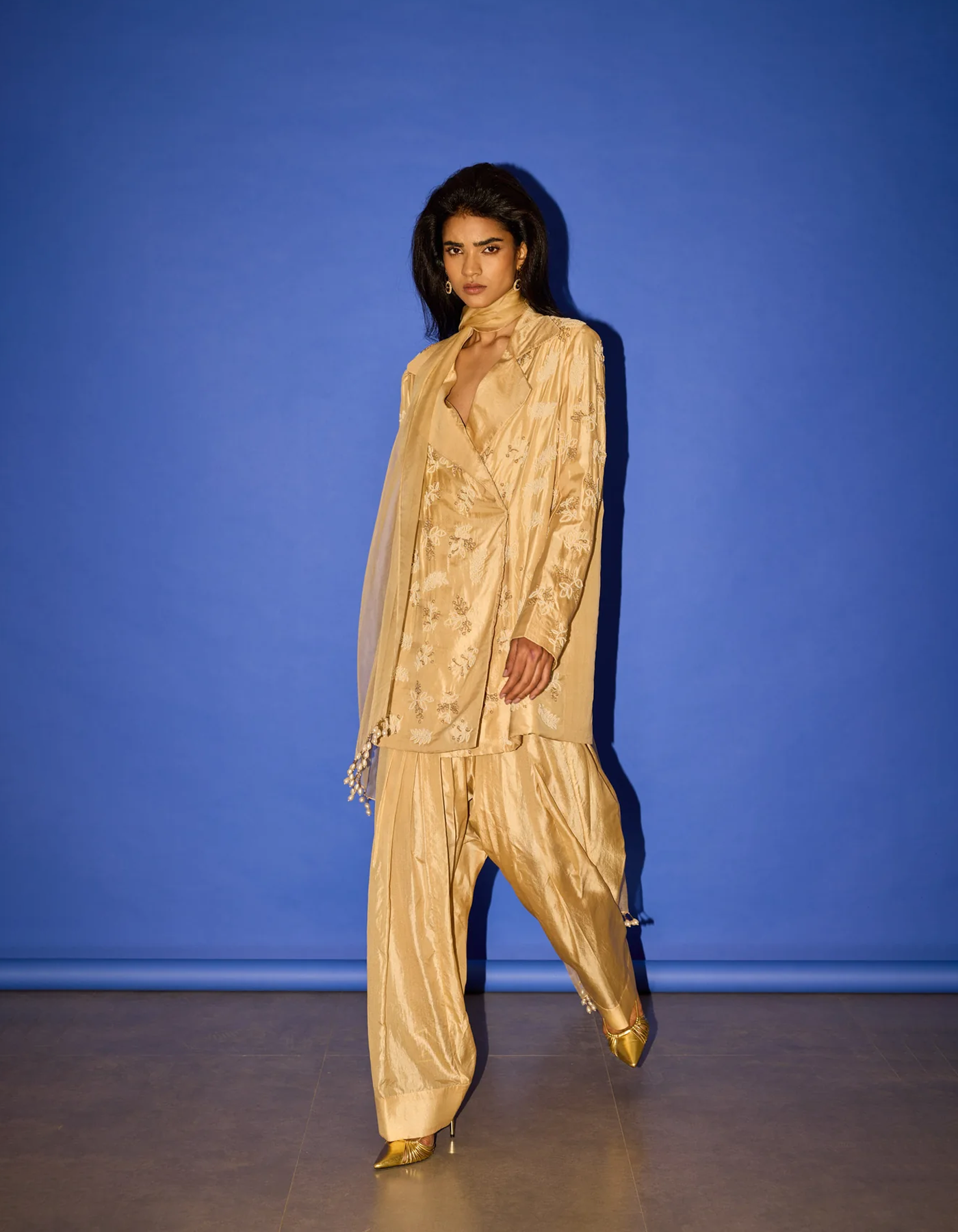 Ivory Blazer with Salwar - Suit