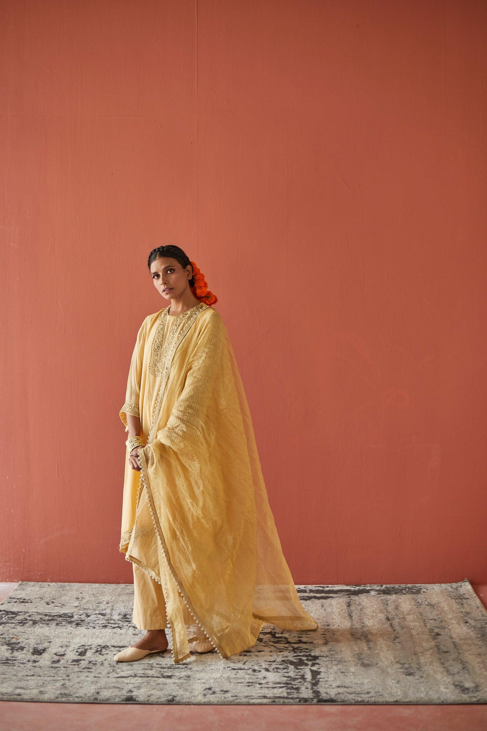 IVORY GEORGETTE SUIT - Esha Arora