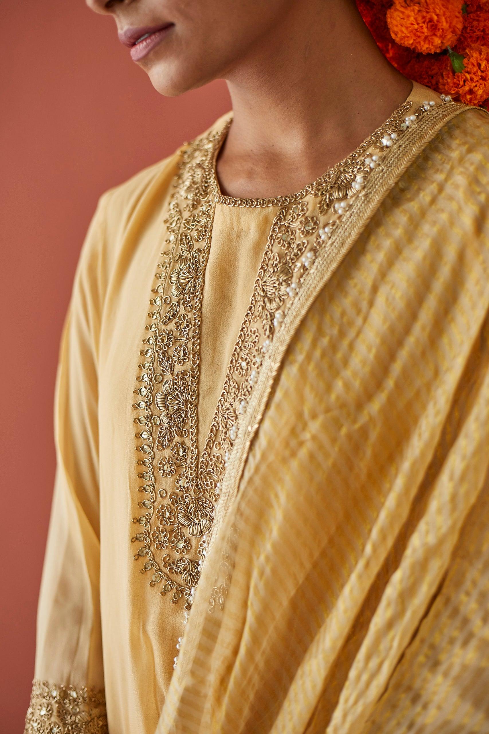 IVORY GEORGETTE SUIT - Esha Arora