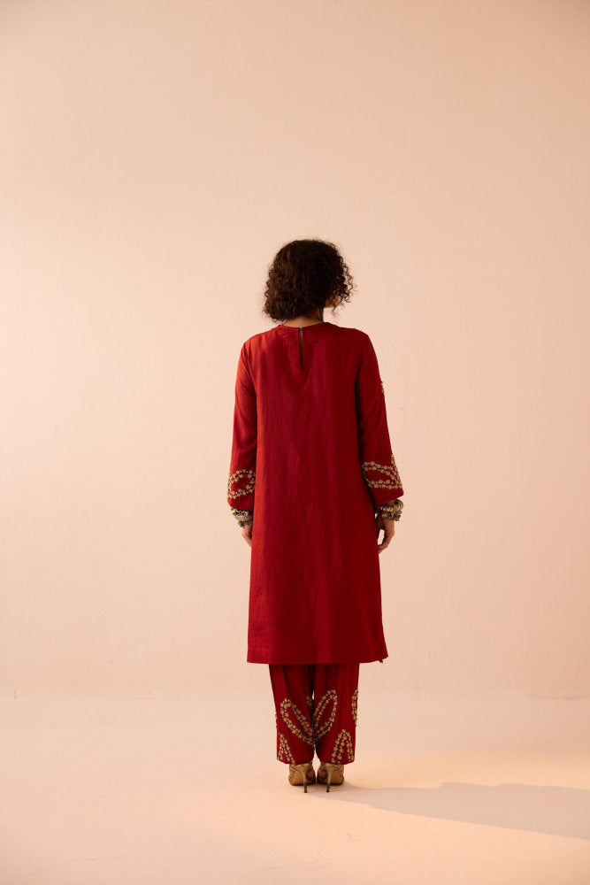 MAROON KURTA SET - kurta set