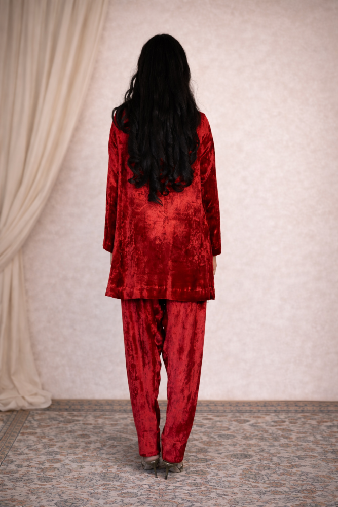 MAROON KURTA SET - Coord set