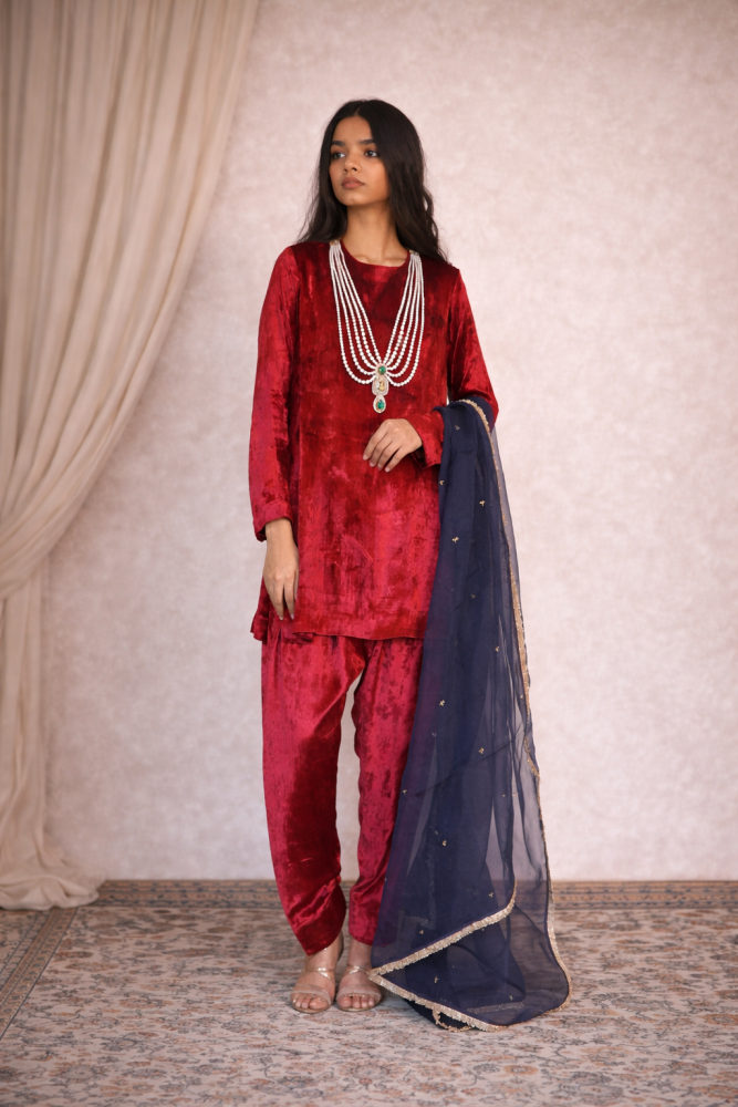 MAROON KURTA SET - Coord set
