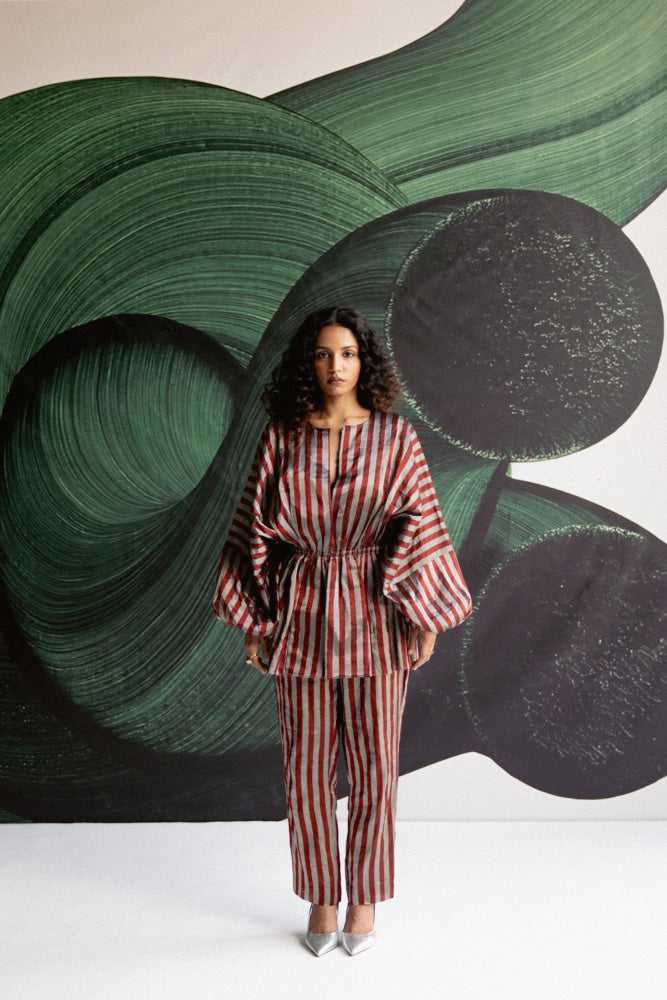 Maroon Stripes Coord Set - coord set