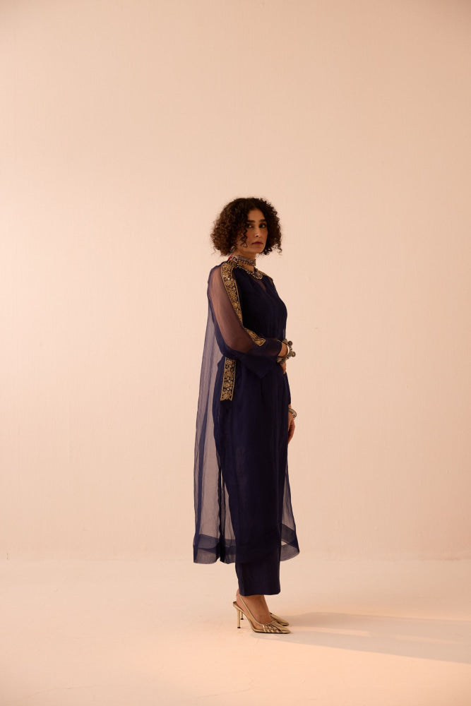 NAVY BLUE OVERLAY COORD - Coord set