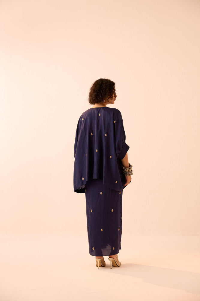 NAVY BLUE SKIRT SET - coord set