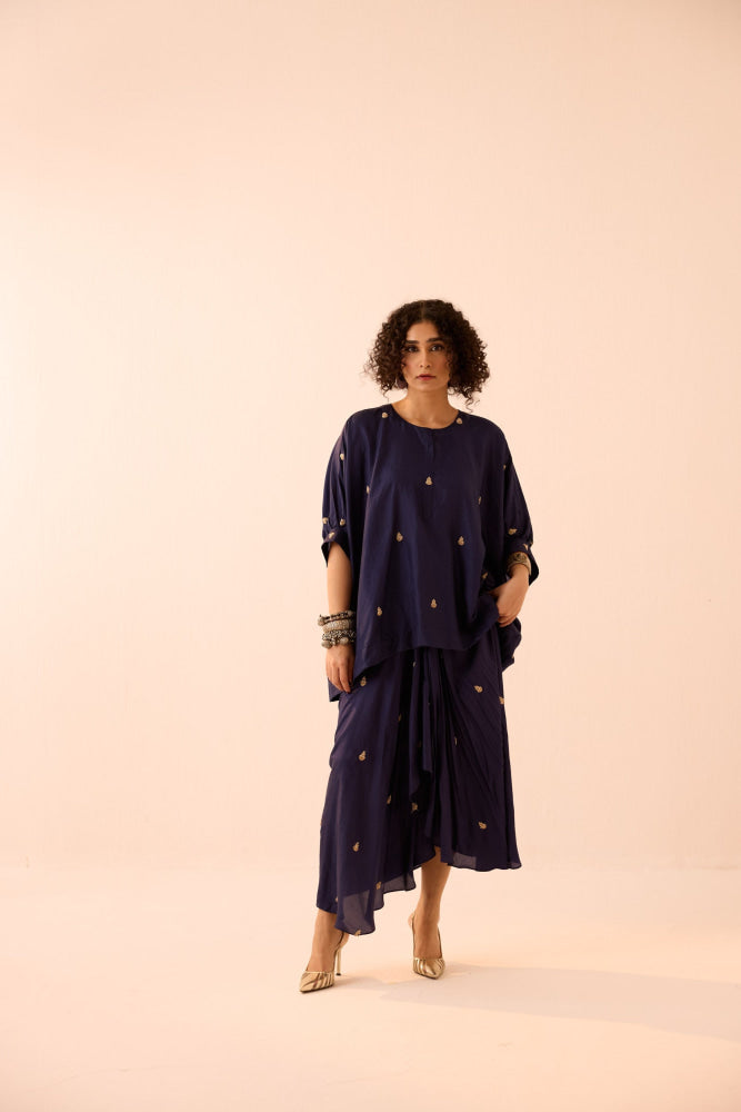 NAVY BLUE SKIRT SET - XS - coord set