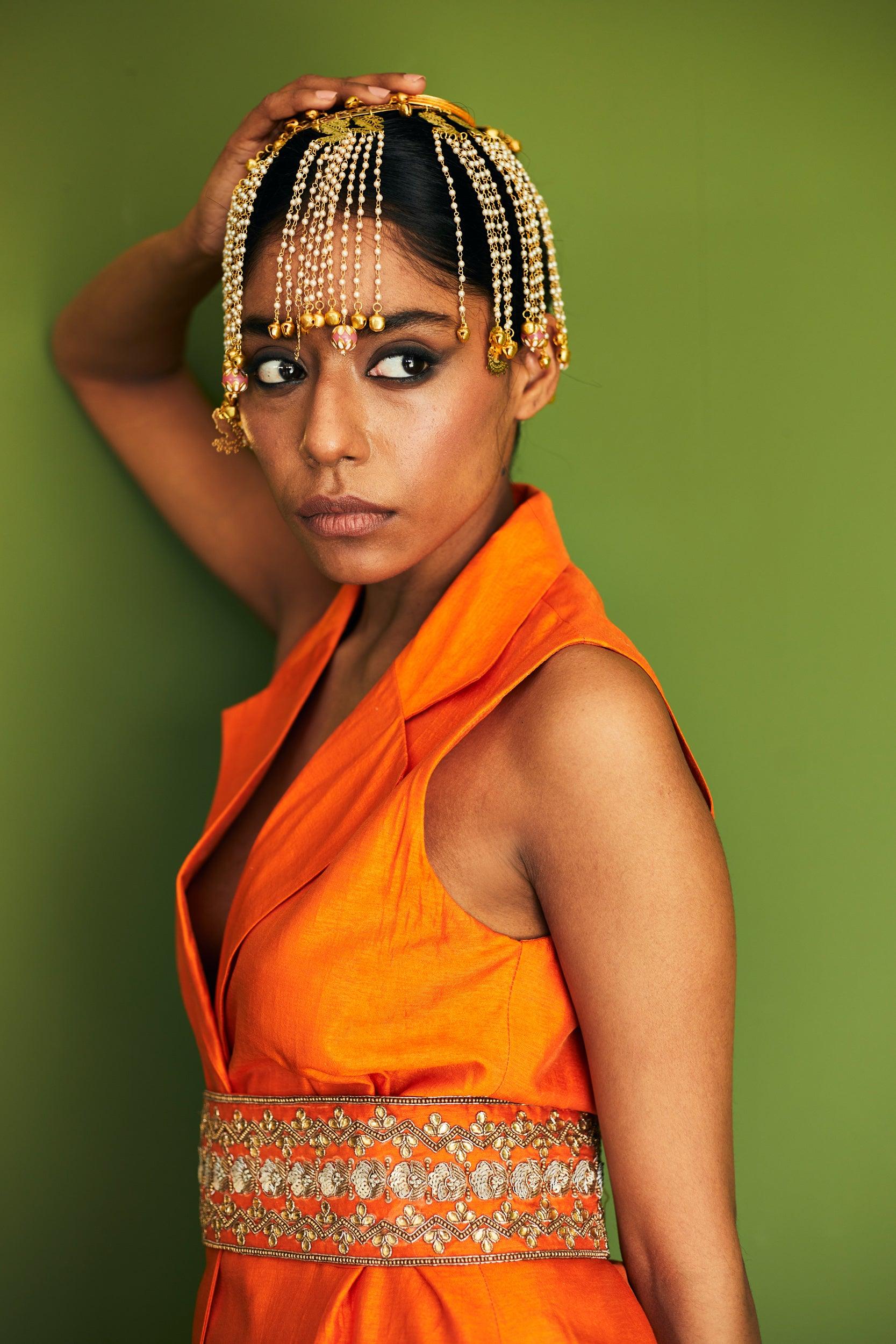 ORANGE JACKET PANT - Esha Arora