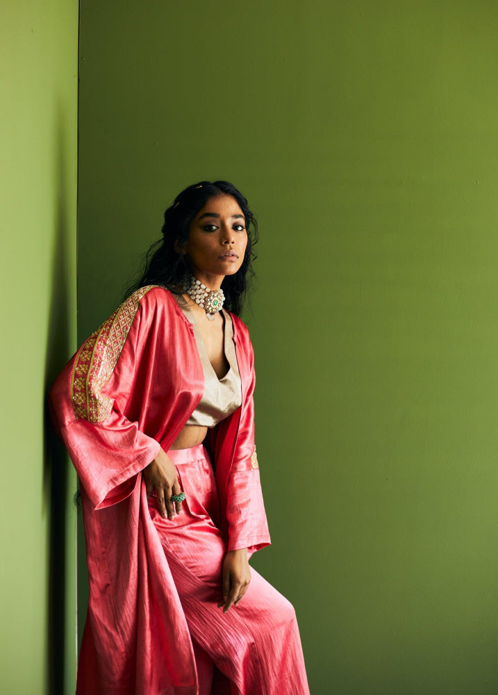 PEACH KIMONO SET - Esha Arora